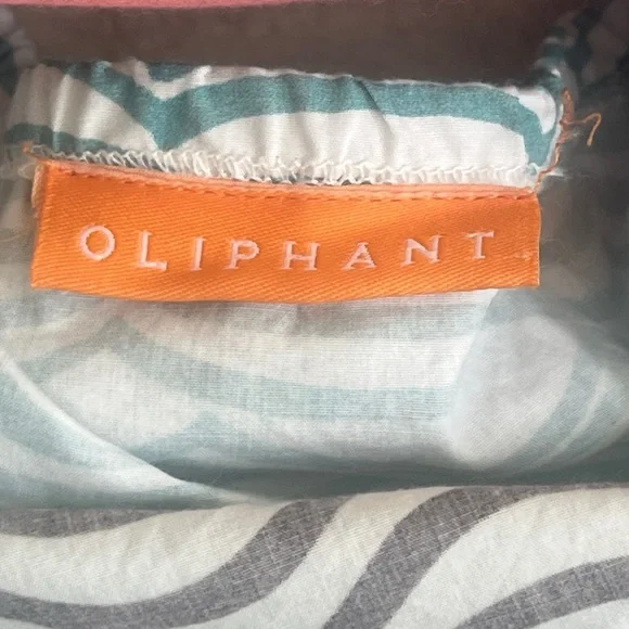 Oliphant Dress Puffed Sleeve Cutout Bow Cotton Abstract Mini Size Small - Picture 11 of 12